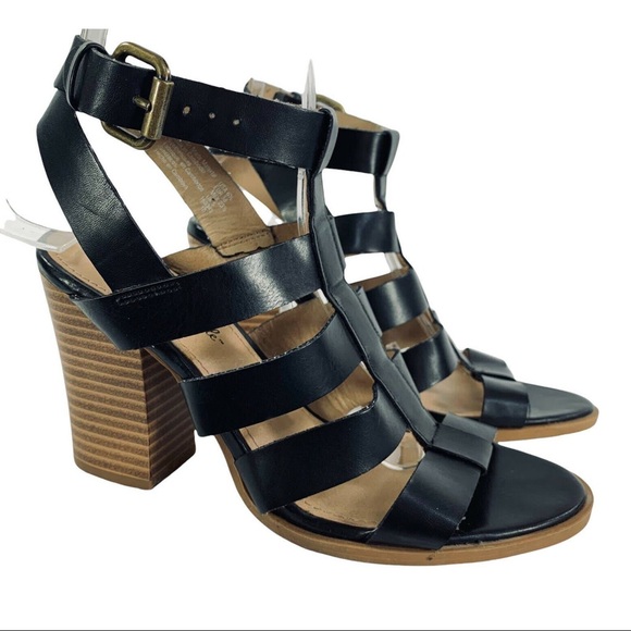 American Eagle Womens Heels Sandals Black Block size Ankle Strap Adjustable - Picture 1 of 5